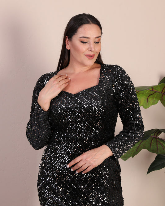 Payetli Abiye Elbise