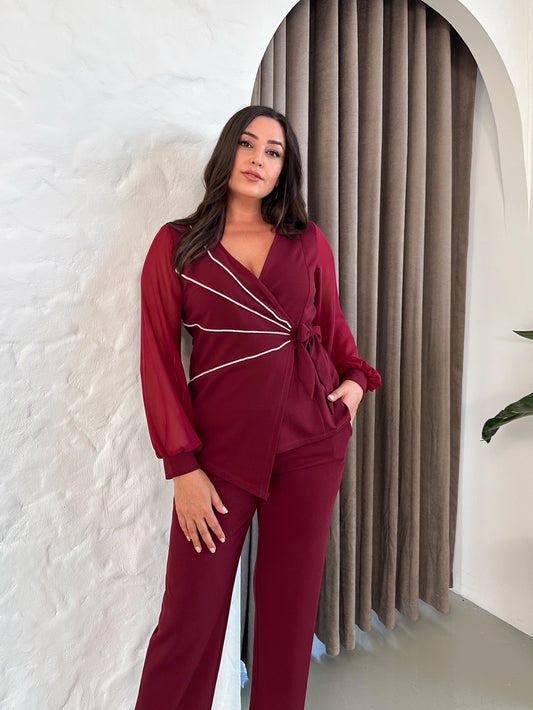 Taş Şerit Detaylı Abiye Takım