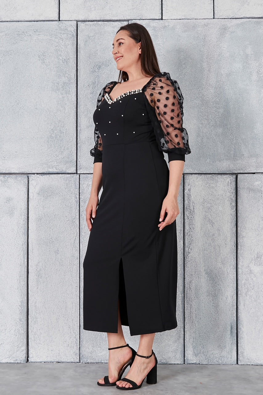 Kalp Yaka Abiye Elbise