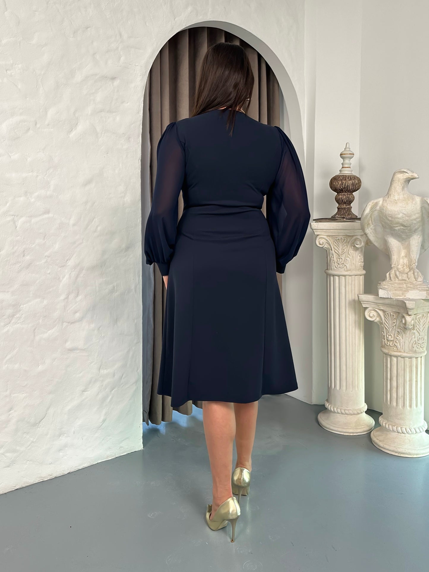 Kemer Detaylı Abiye Elbise