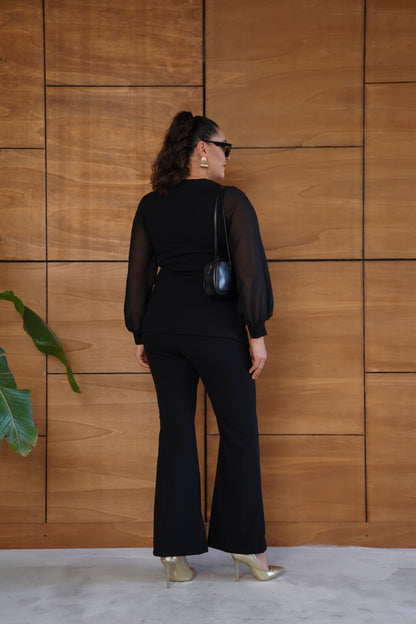 Dört Düğme Detaylı Abiye Bluz