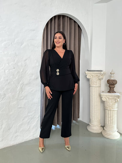 Denizatı Düğmeli Abiye Takım