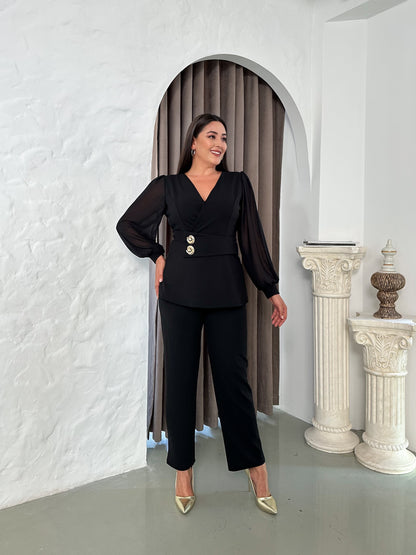 Denizatı Düğmeli Abiye Takım