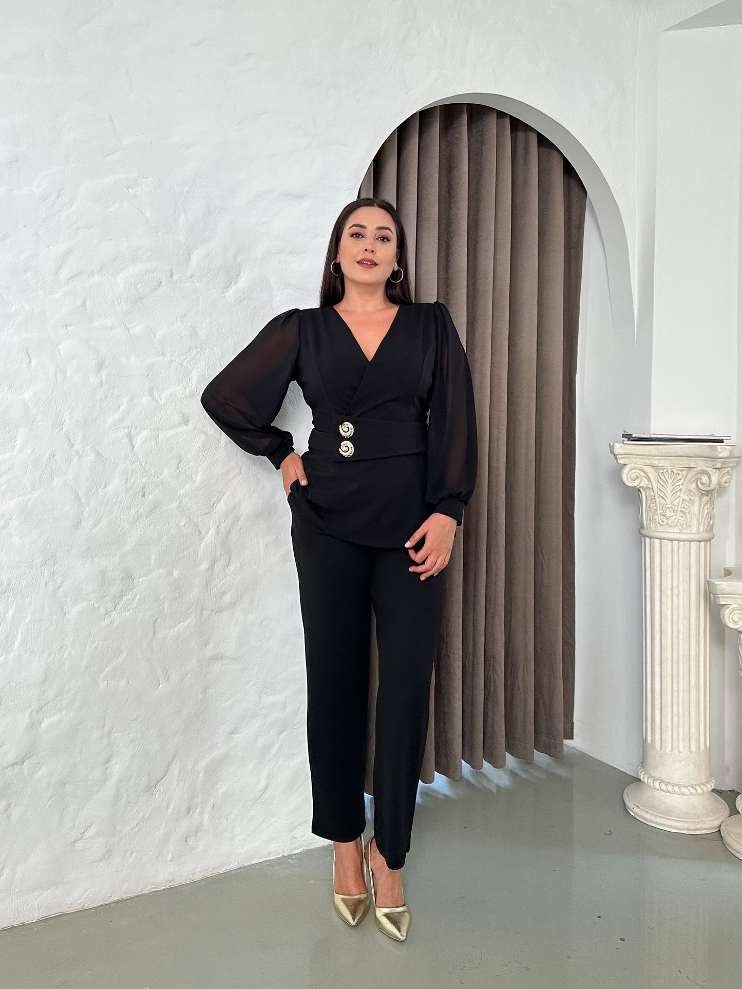 Denizatı Düğmeli Abiye Takım