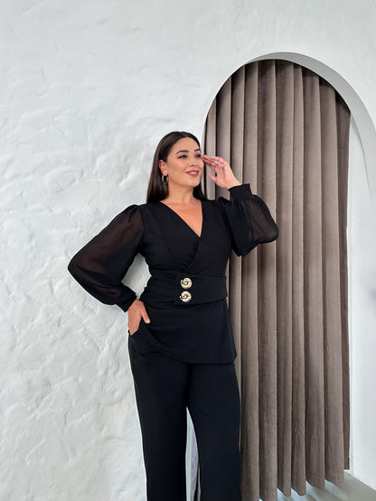 Denizatı Düğmeli Abiye Takım