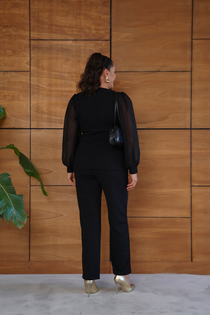 Çiçek Broş Detaylı Abiye Takım