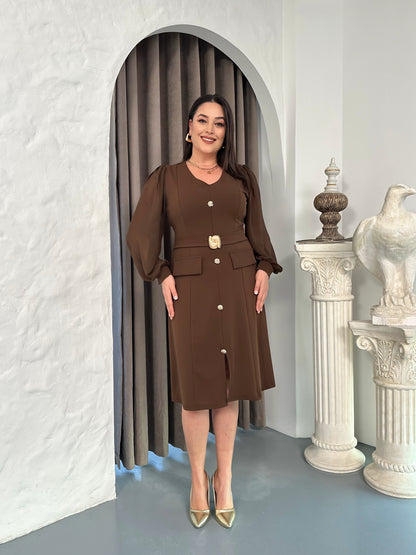 Kemer Detaylı Abiye Elbise