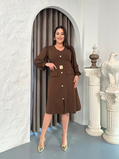 Kemer Detaylı Abiye Elbise