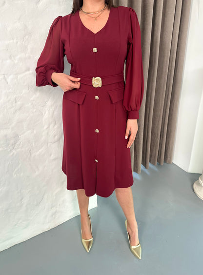 Kemer Detaylı Abiye Elbise