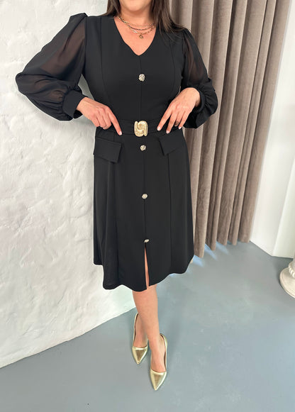 Kemer Detaylı Abiye Elbise