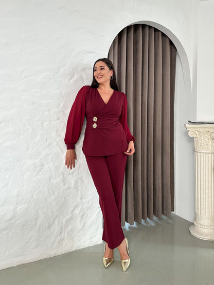 Denizatı Düğmeli Abiye Takım